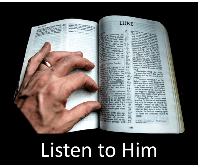 Listen to Him – message from Vicar Edwin Shoesmith